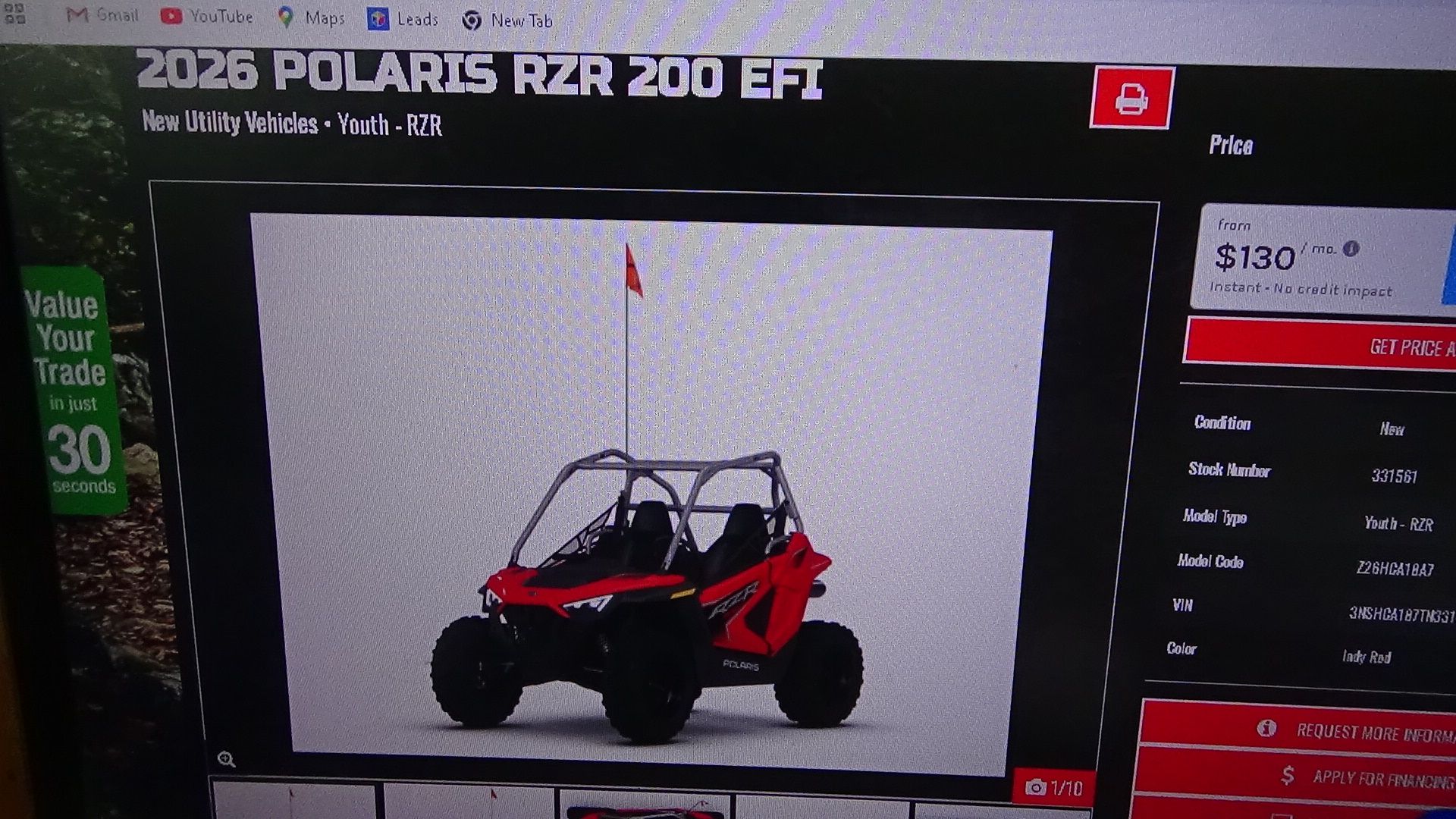 2026 Polaris RZR 200 EFI 1