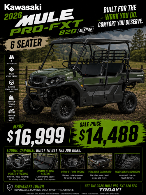 2026 Kawasaki MULE PRO-FXT 820 EPS — photo 1 of 7