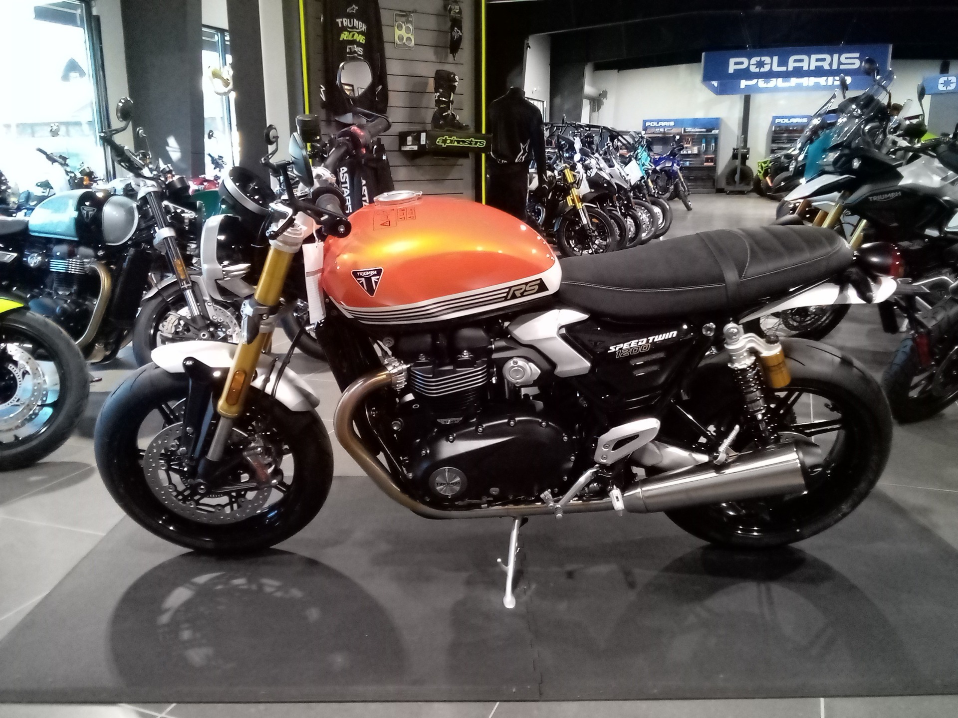 New 2025 Triumph Speed Twin 1200 RS Baja Orange/Sapphire Black