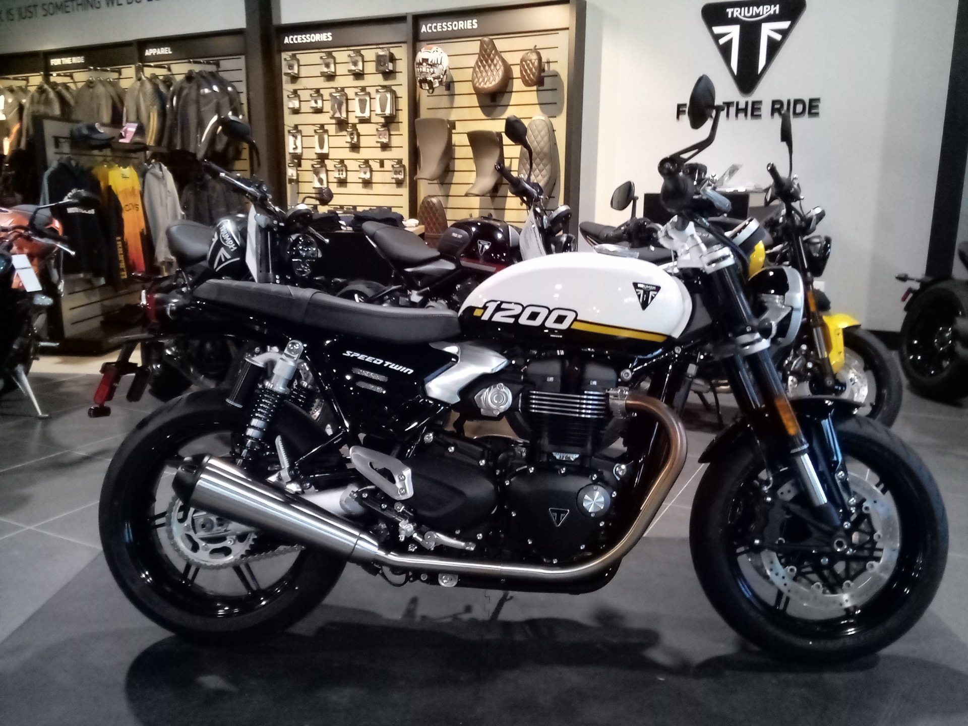 New 2025 Triumph Speed Twin 1200 Crystal White/Sapphire Black