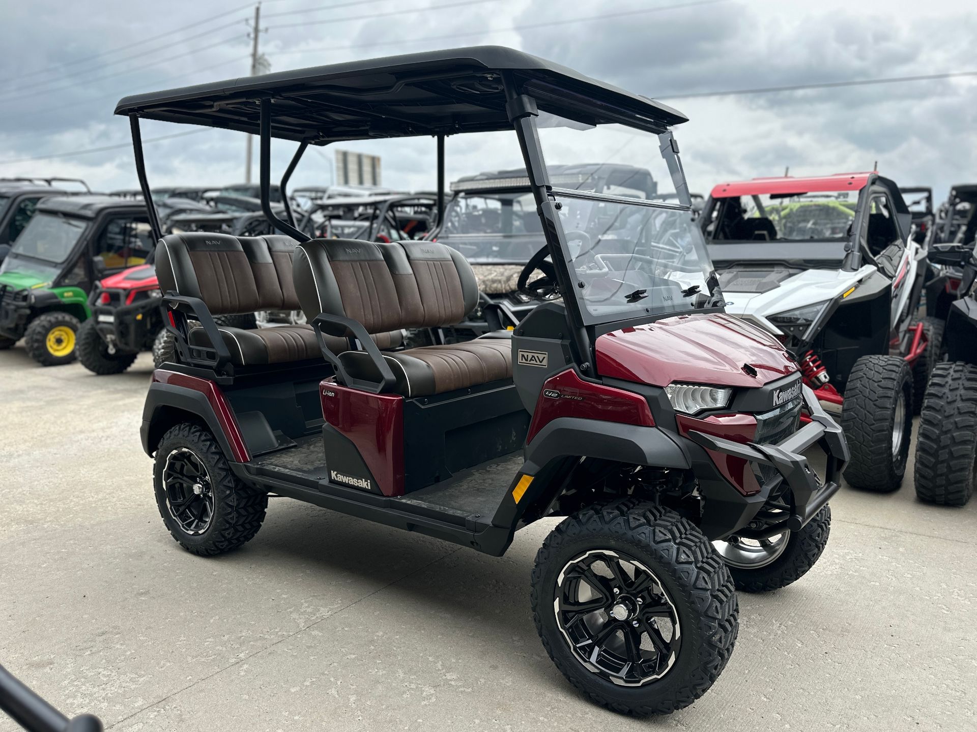 New 2025 Kawasaki NAV 4e Limited Metallic Deep Red K-0642 | Golf