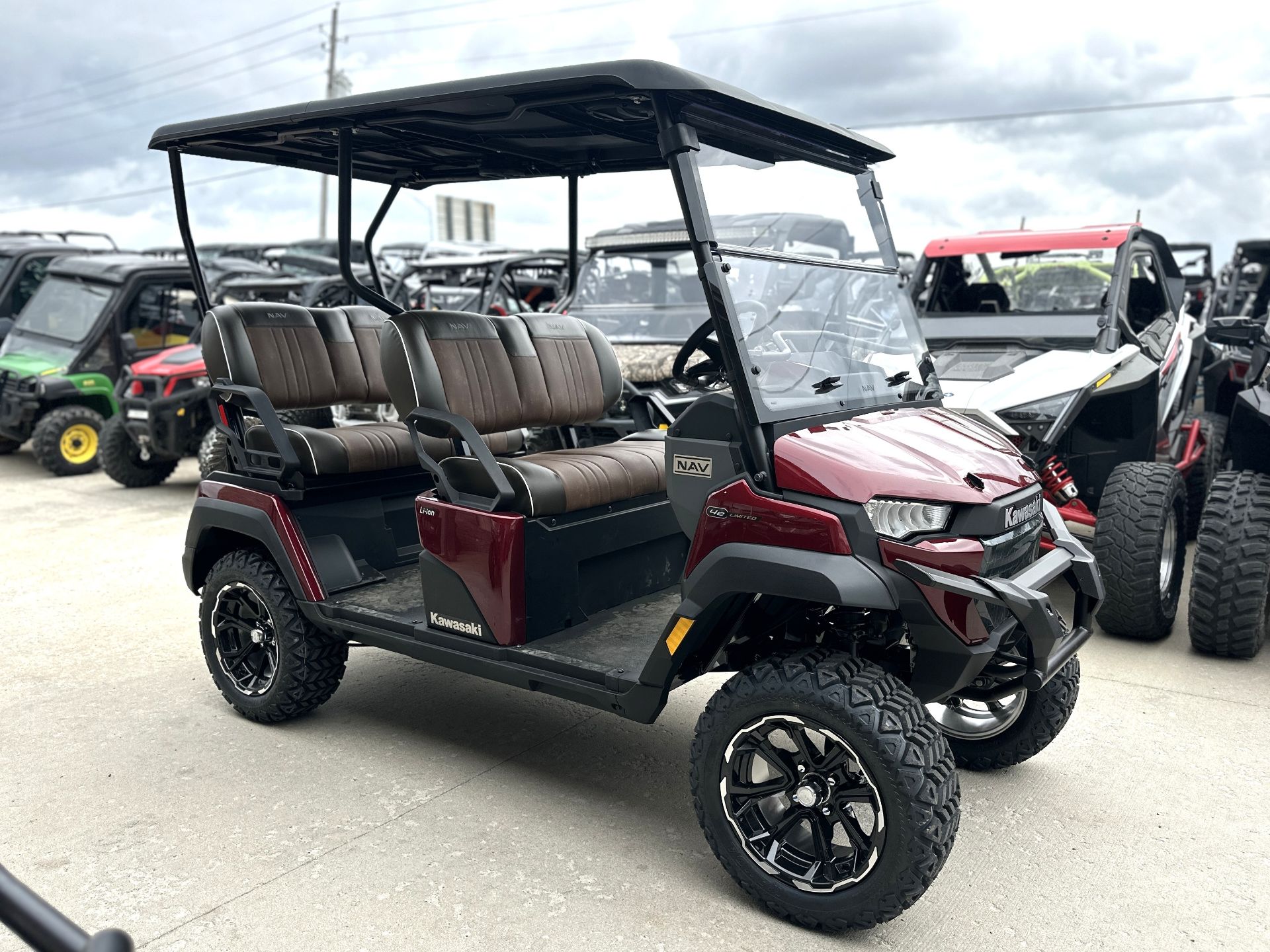 New 2025 Kawasaki NAV 4e Limited Metallic Deep Red K-0642 | Golf