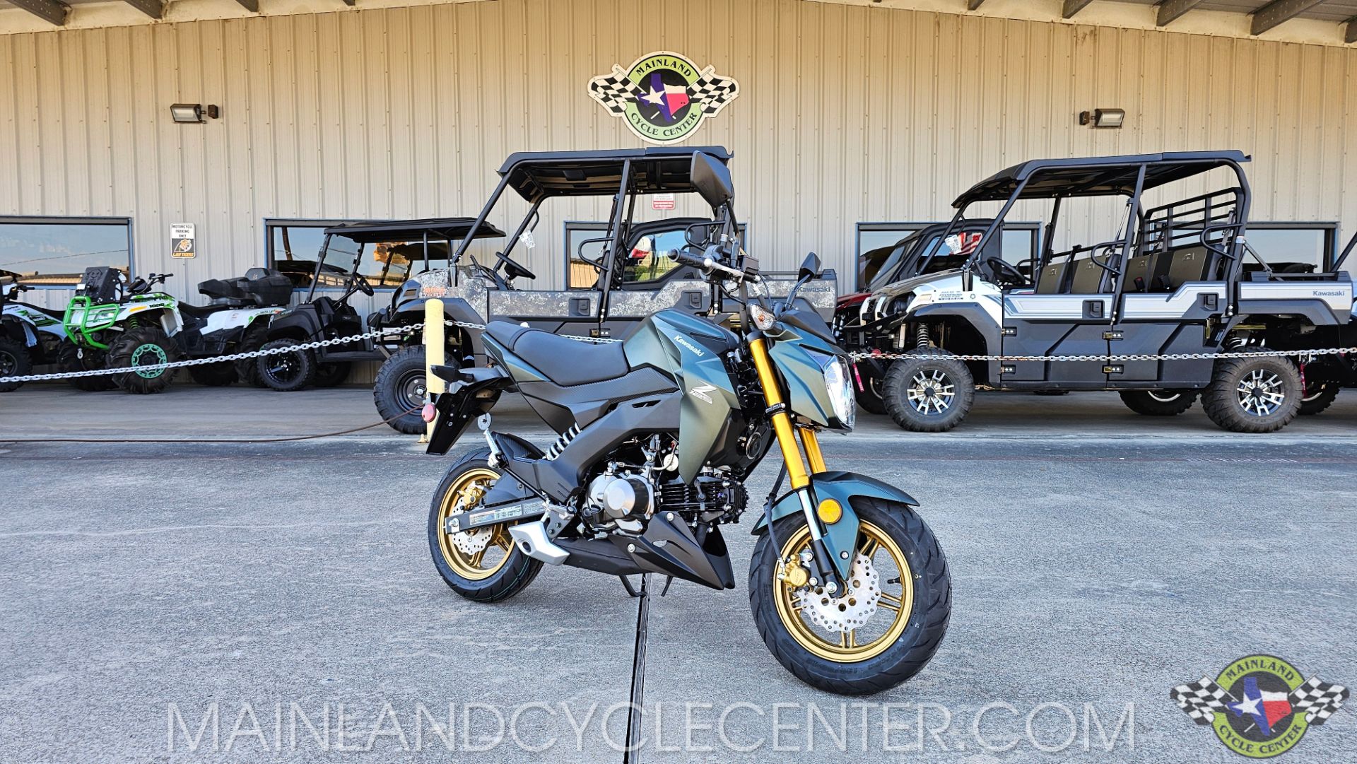 New 2025 Kawasaki Z125 Pro Metallic Matte Old School Green