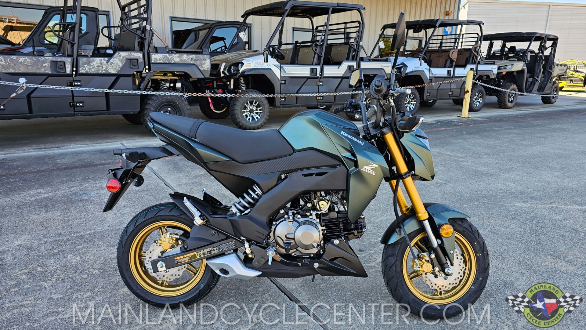 New 2025 Kawasaki Z125 Pro Metallic Matte Old School Green