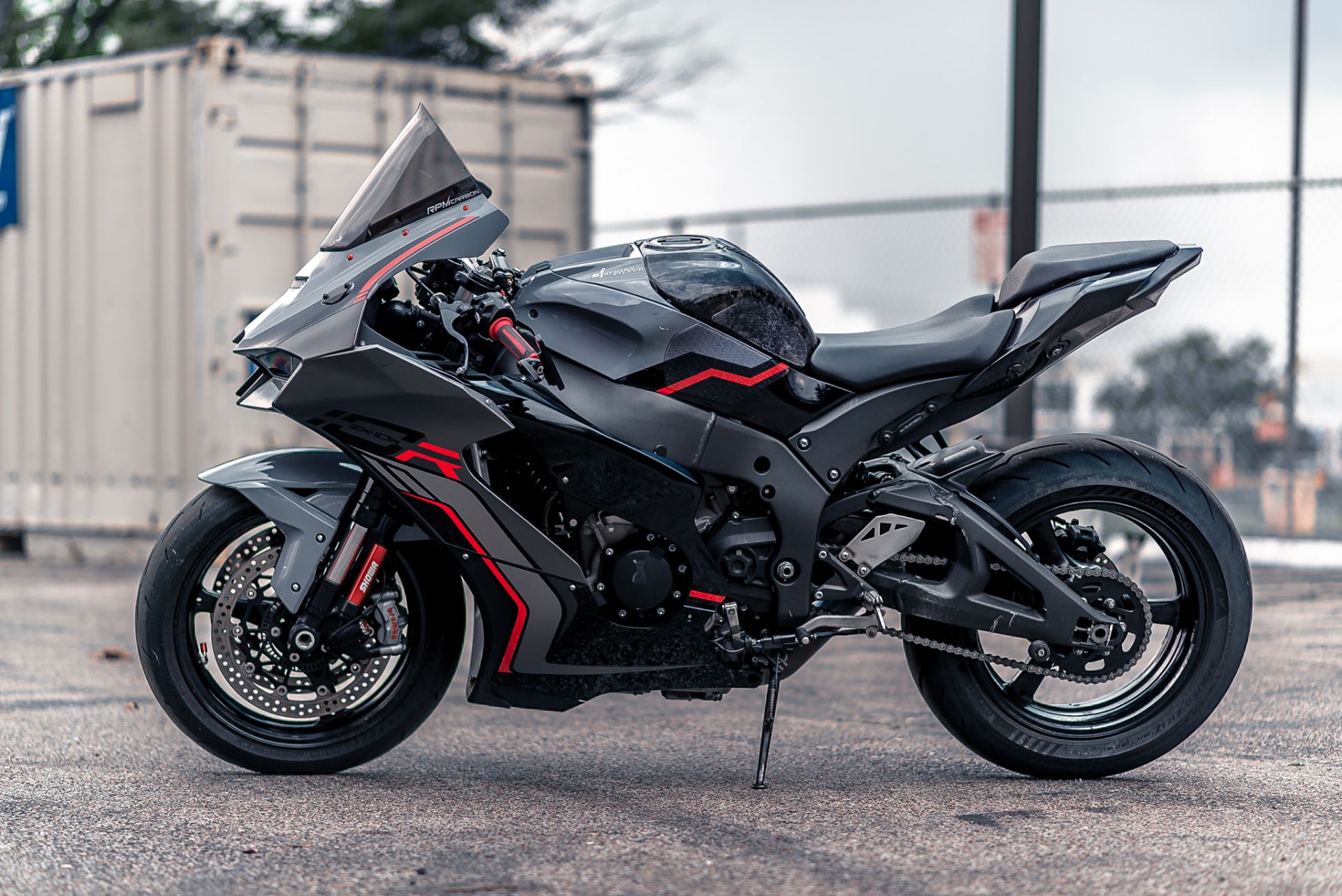 赤青バイク ZX-10R(ABS車/11-15)用ステンメッシュ・フロントブレーキホース