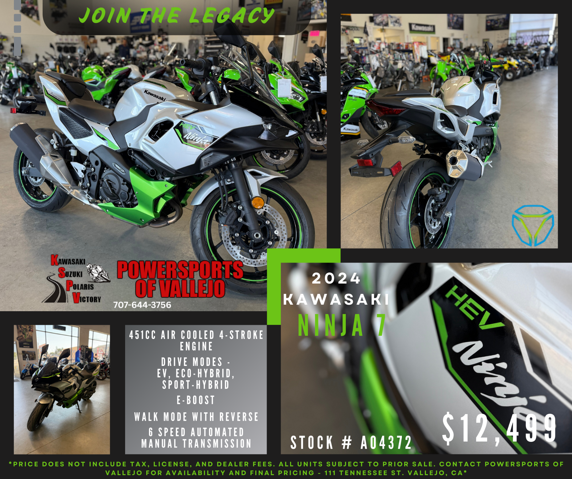 New 2024 Kawasaki Ninja 7 Hybrid ABS Metallic Bright Silver