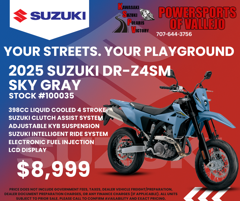 New 2025 Suzuki DR-Z4SM Sky Gray | Motorcycles in Vallejo CA | 100035