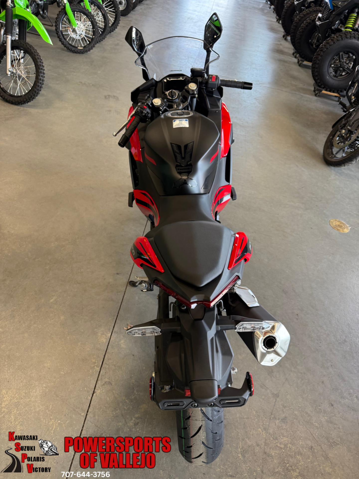 New 2025 Kawasaki Ninja 500 ABS Passion Red / Metallic Flat Spark