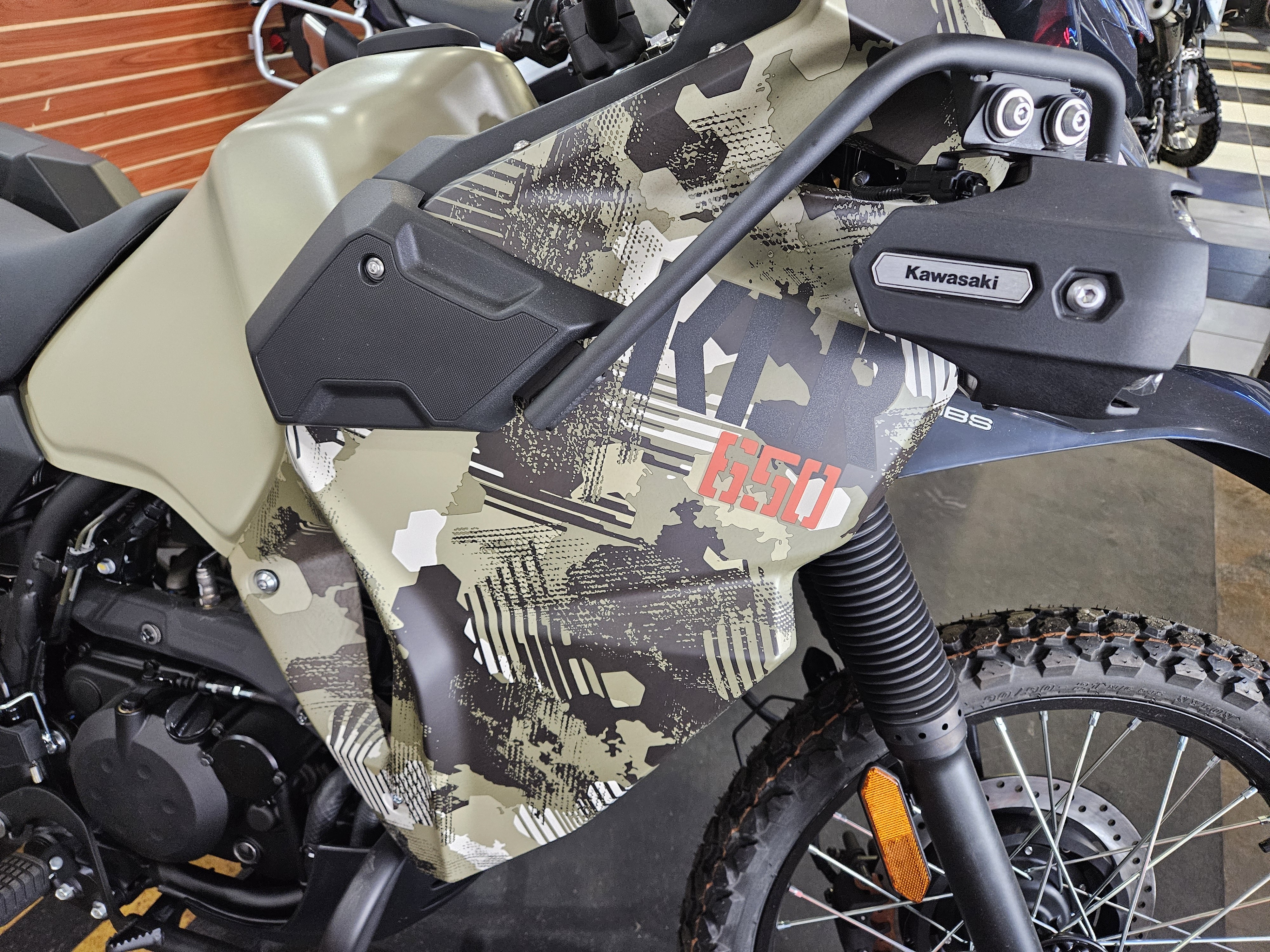New 2026 Kawasaki KLR®650 Adventure ABS Cypher Camo Beige / Metallic ...
