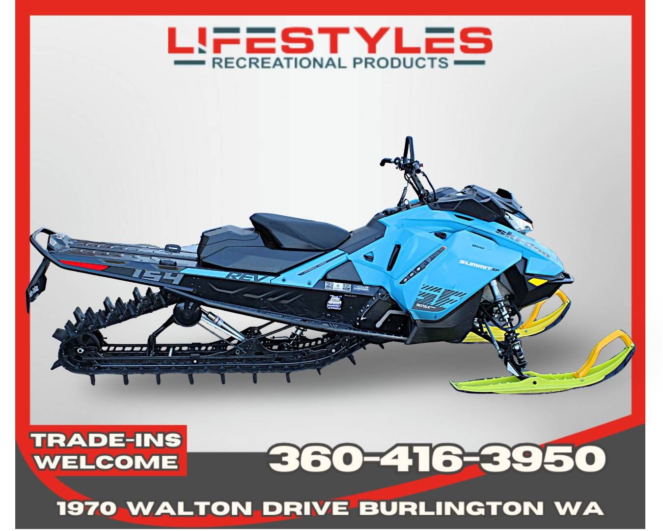 2020 Ski-Doo Summit SP 154 850 E-TEC SHOT PowderMax Light 3.0 w/ FlexEdge in Burlington, Washington - Photo 1