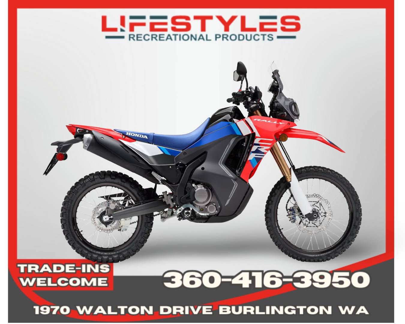 2026 Honda CRF300L Rally ABS in Burlington, Washington - Photo 1