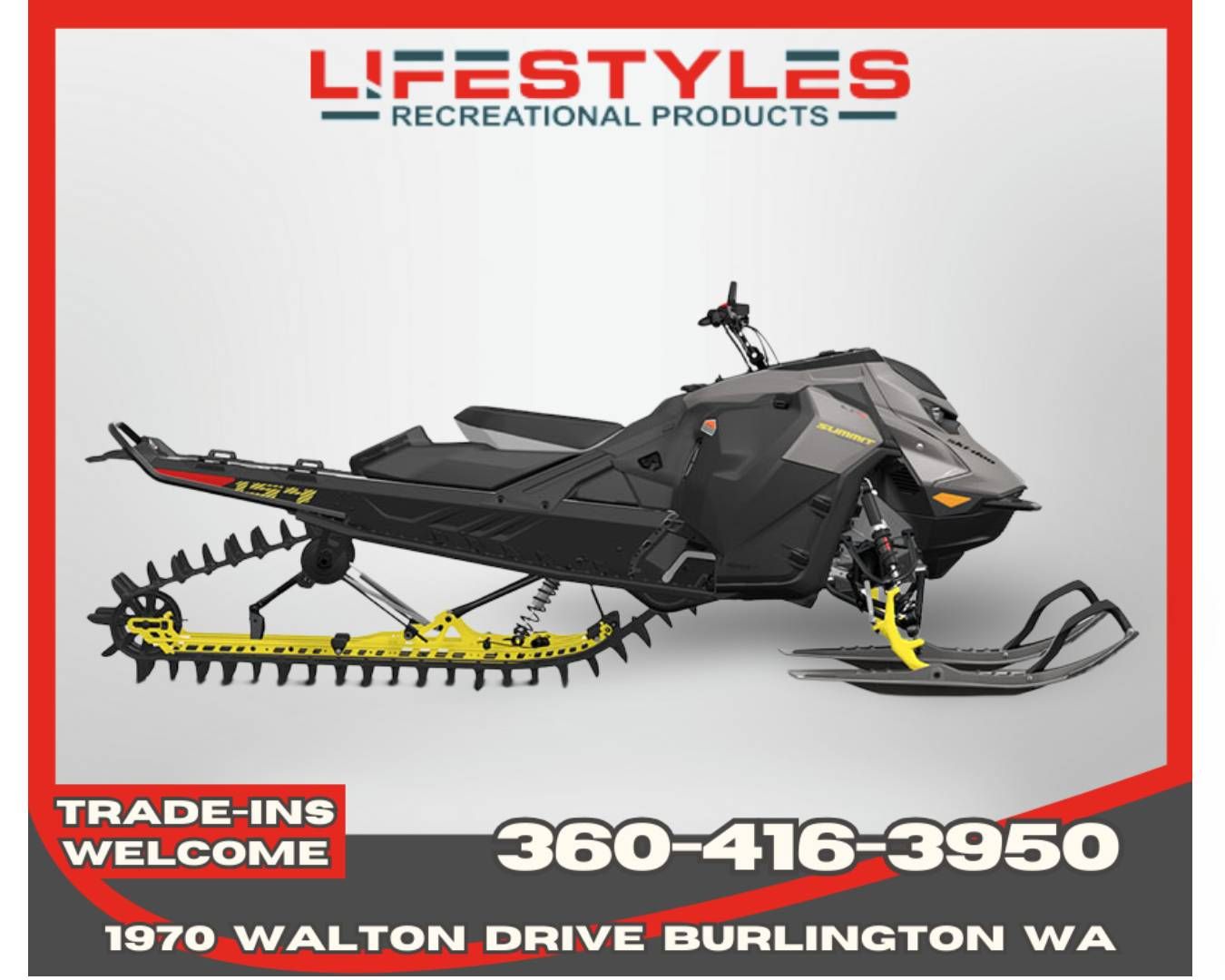 2026 Ski-Doo Summit Adrenaline w/ Edge Package 154 850 E-TEC Turbo R SHOT PowderMax X-Light 3.0 w/ FlexEdge in Burlington, Washington - Photo 1