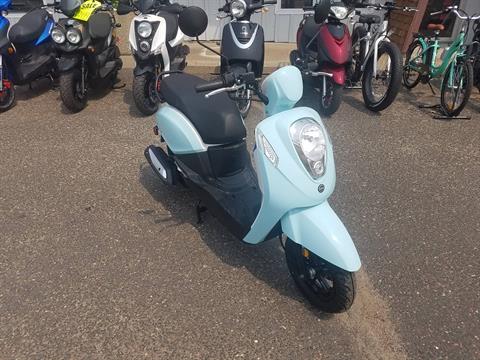 New 2021 SYM Mio 49cc Scooter Scooters in Forest Lake MN Sky Blue