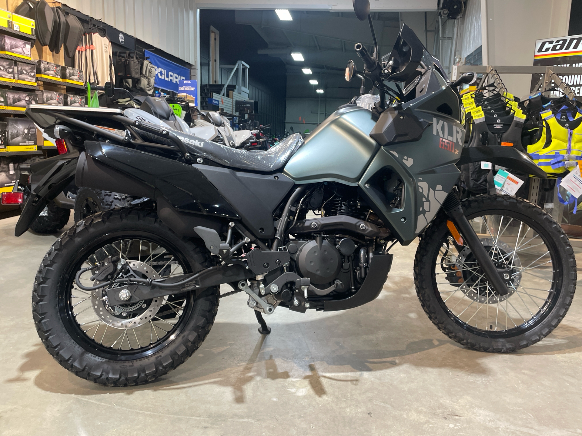 New 2025 Kawasaki KLR 650 S ABS Metallic Matte Old School Green