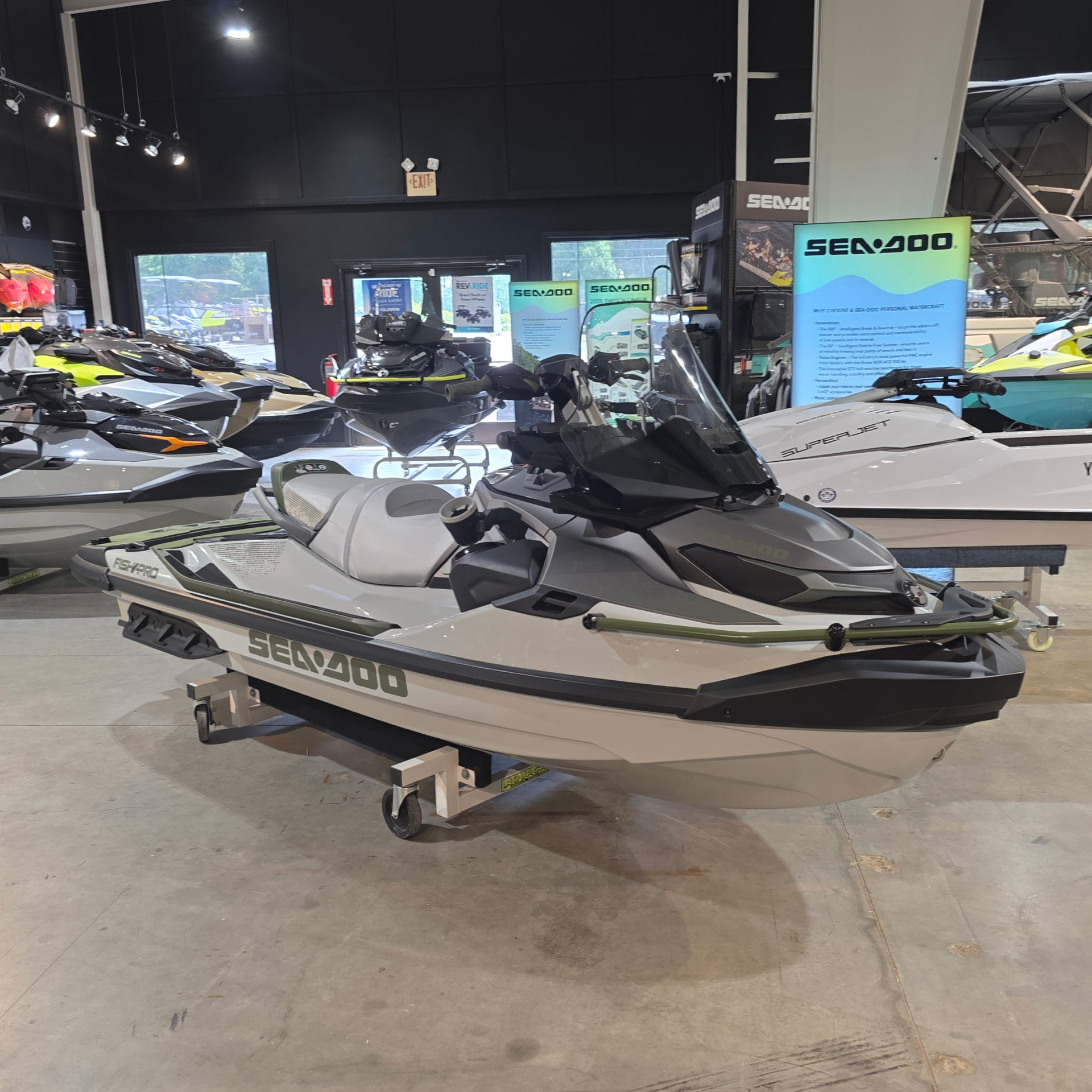 New 2025 Sea-Doo FishPro Apex 300 Shark Grey / Nori Green