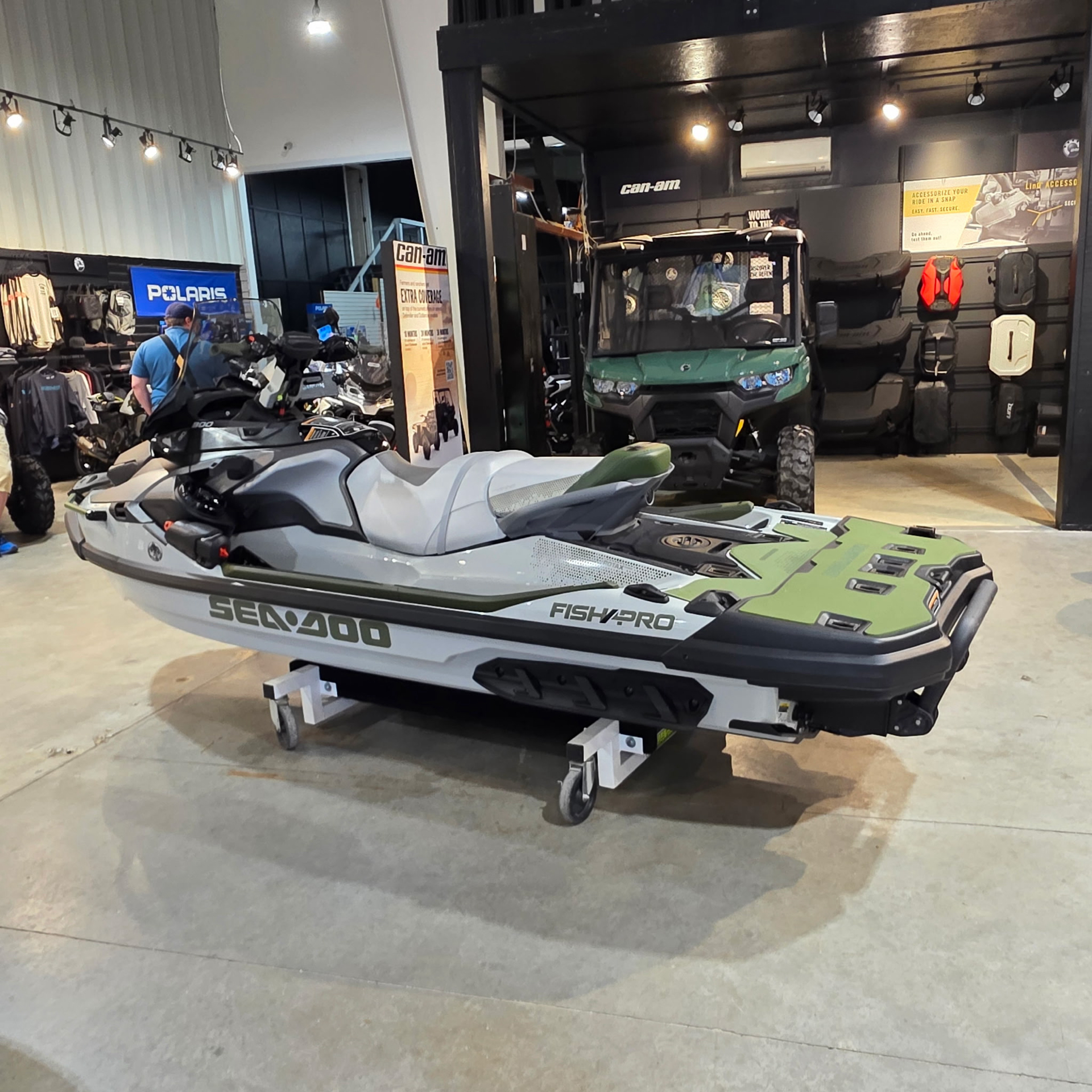 New 2025 Sea-Doo FishPro Apex 300 Shark Grey / Nori Green