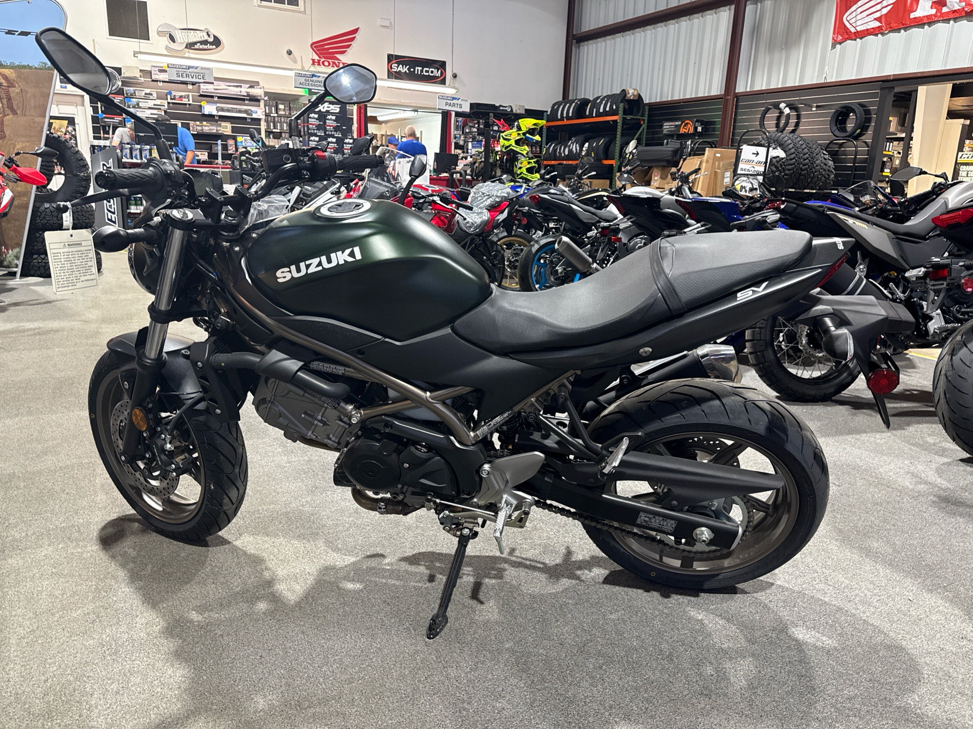 New 2025 Suzuki SV650 ABS Pearl Matte Shadow Green / Metallic
