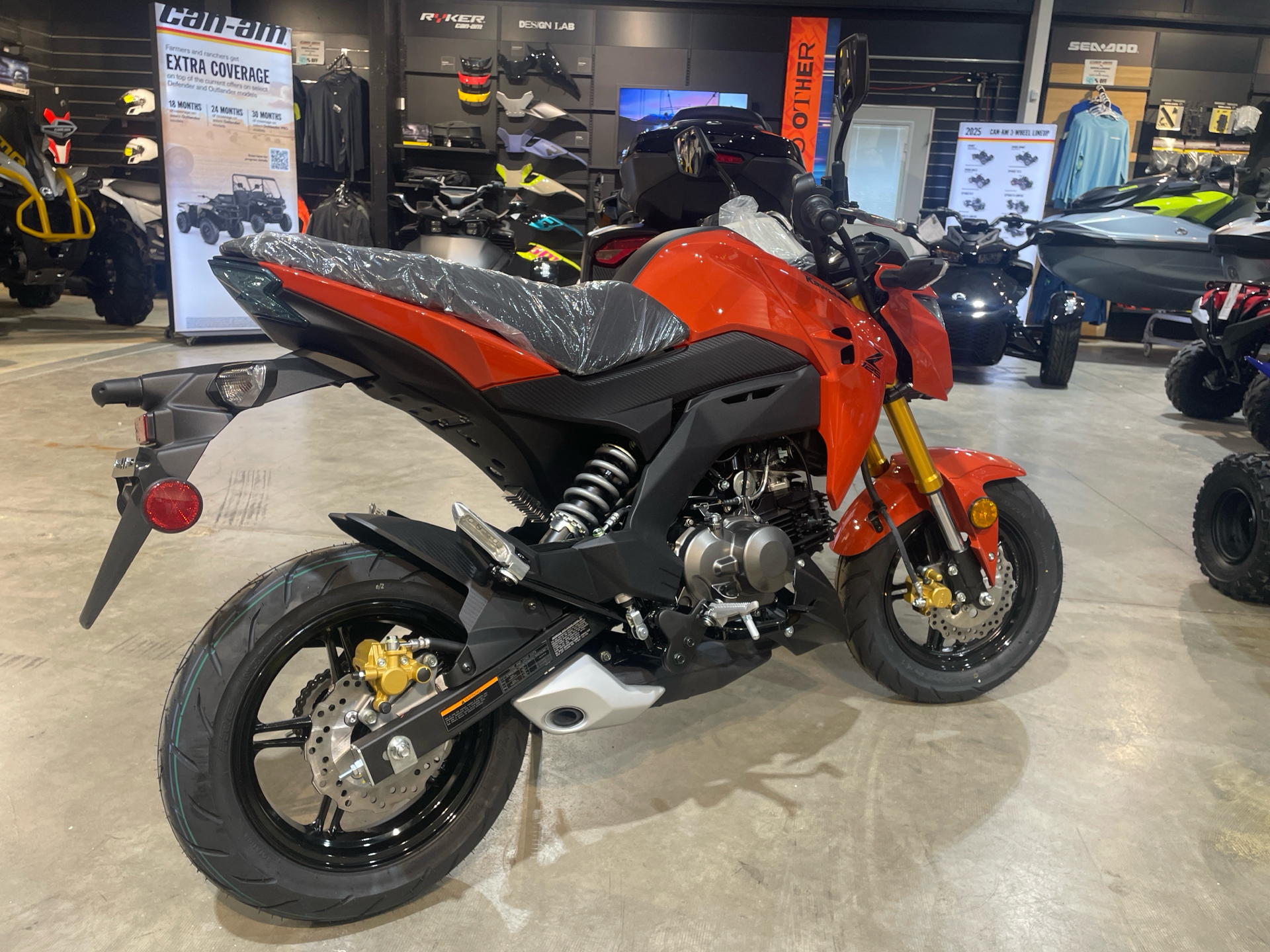 New 2025 Kawasaki Z125 Pro Pearl Lava Orange | Motorcycles in