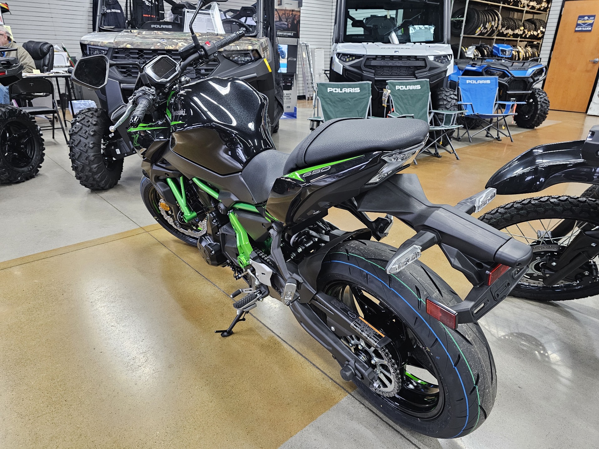 New 2025 Kawasaki Z650 ABS Metallic Spark Black / Green