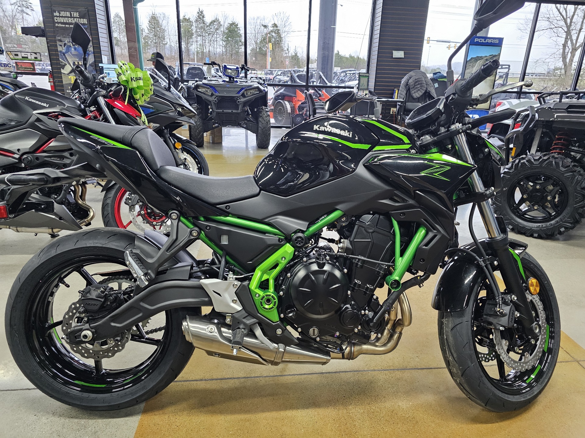 New 2025 Kawasaki Z650 ABS Metallic Spark Black / Green