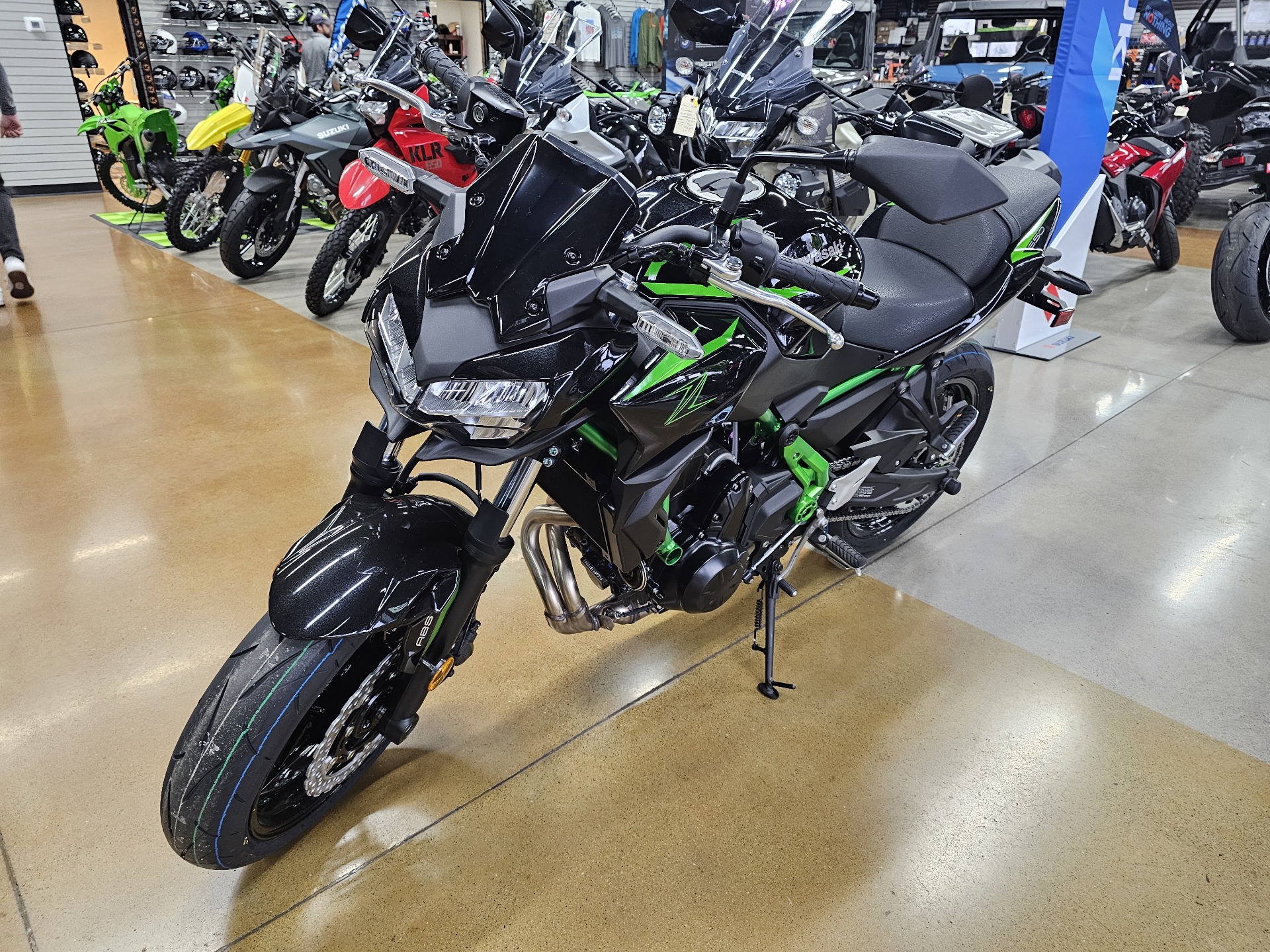 New 2025 Kawasaki Z650 ABS Metallic Spark Black / Green