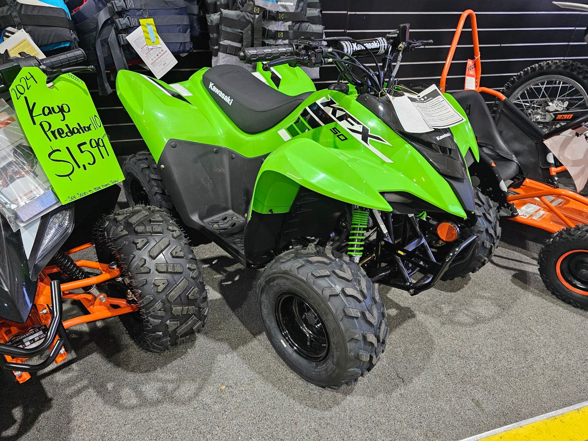 New 2026 Kawasaki KFX 50 Lime Green | ATVs in Clinton TN | KAL00514