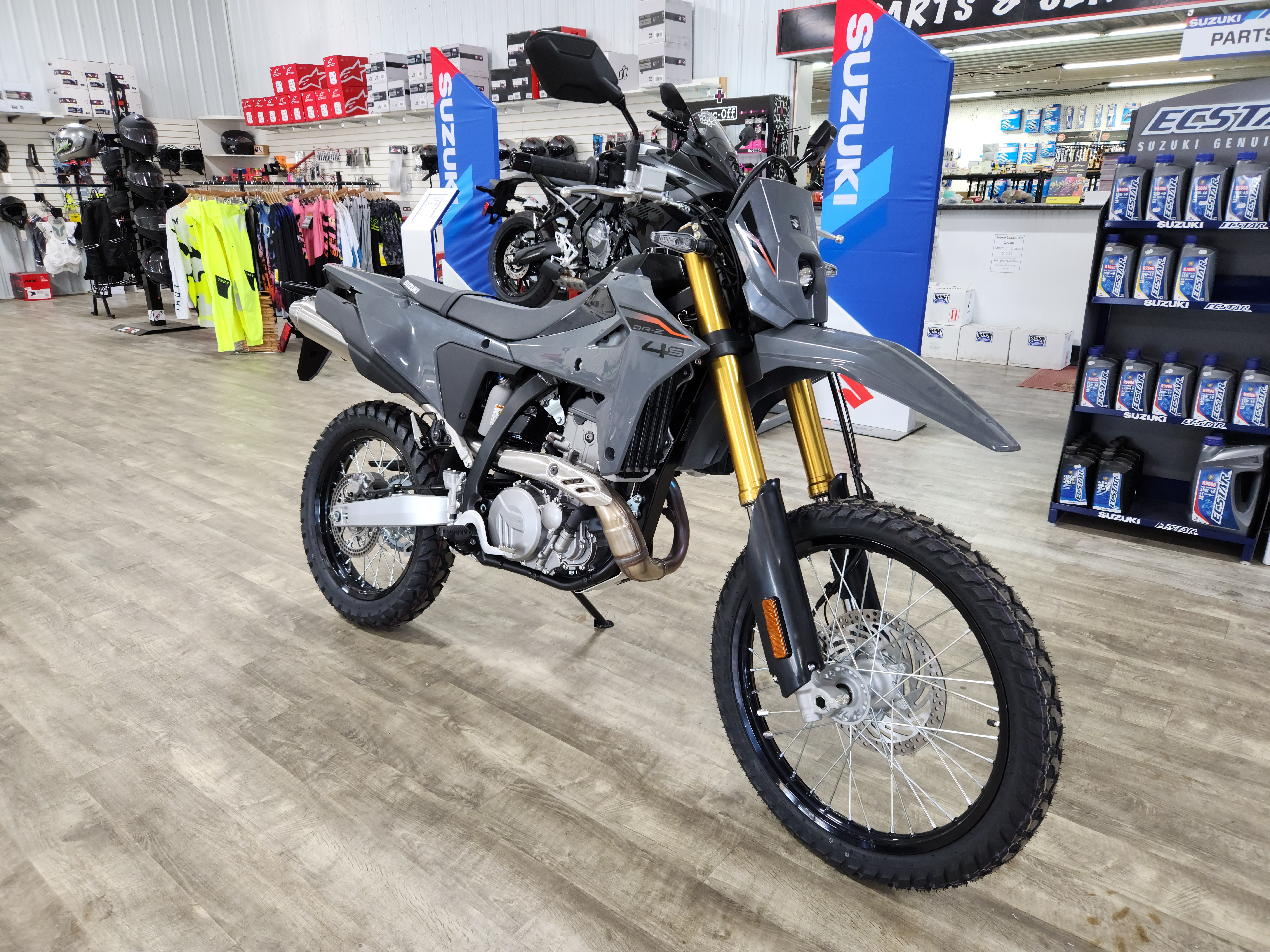 New 2025 Suzuki DR-Z4S Solid Iron Gray Motorcycles in Jasper IN