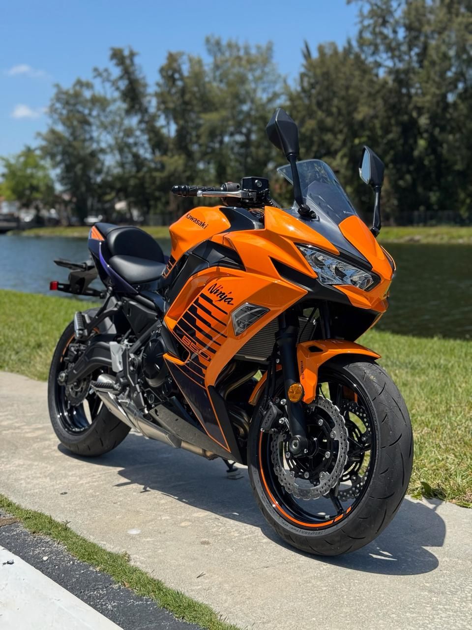 STAGE レザー ツナギ ブラック/イエロー Used 2025 Kawasaki Ninja 650 ABS Candy Steel Furnace Orange