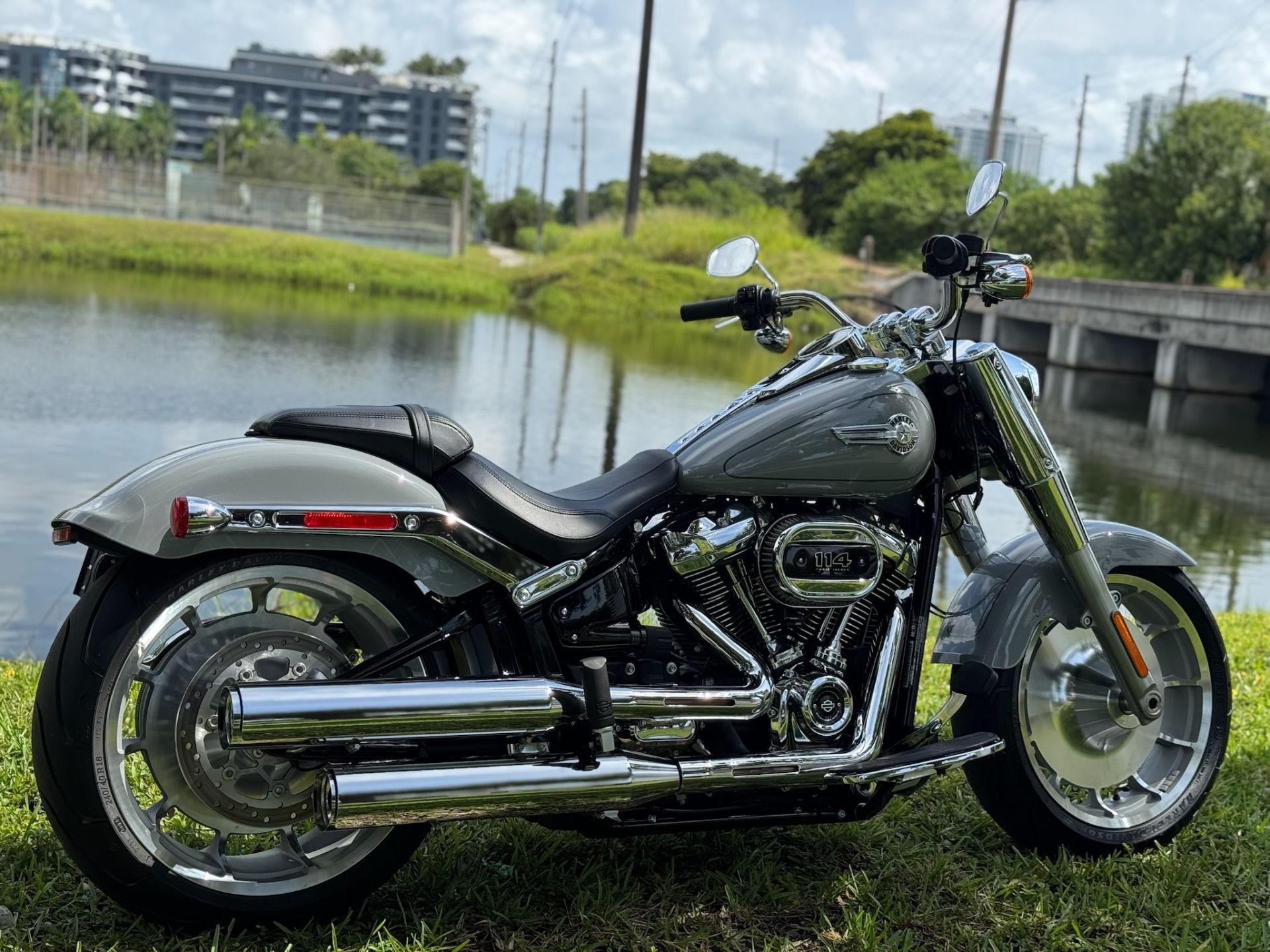 Used 2024 Harley-Davidson Fat Boy® 114 Billiard Gray | Motorcycles