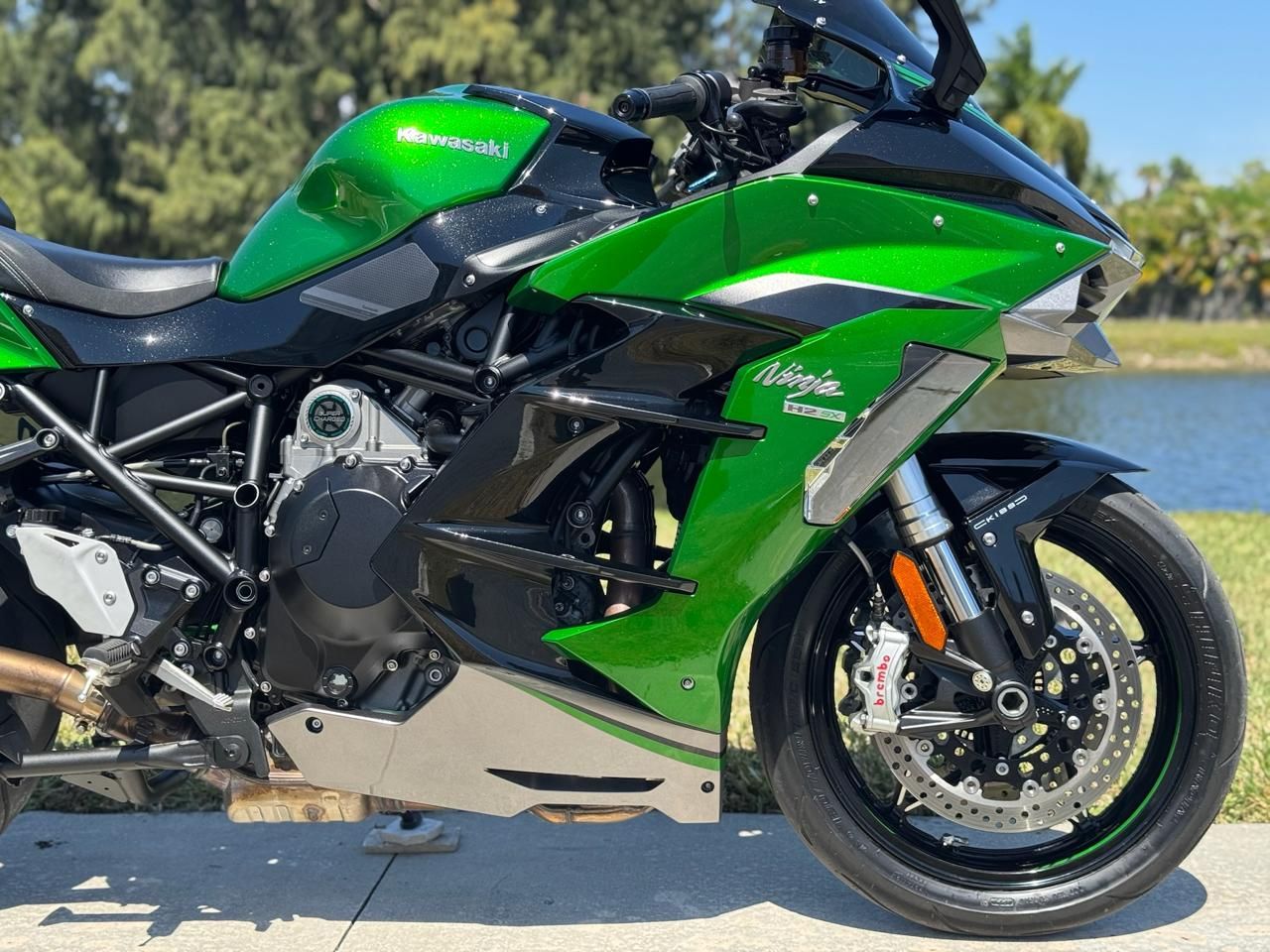 Used 2021 Kawasaki Ninja H2 SX SE+ Emerald Blazed Green