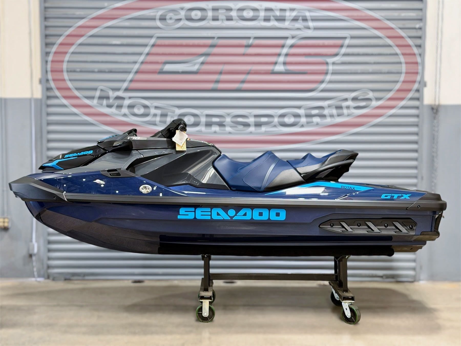 2026 Sea-Doo GTX 170 + iDF, iBR in Blue Abyss / Gulfstream Blue — front three-quarter view