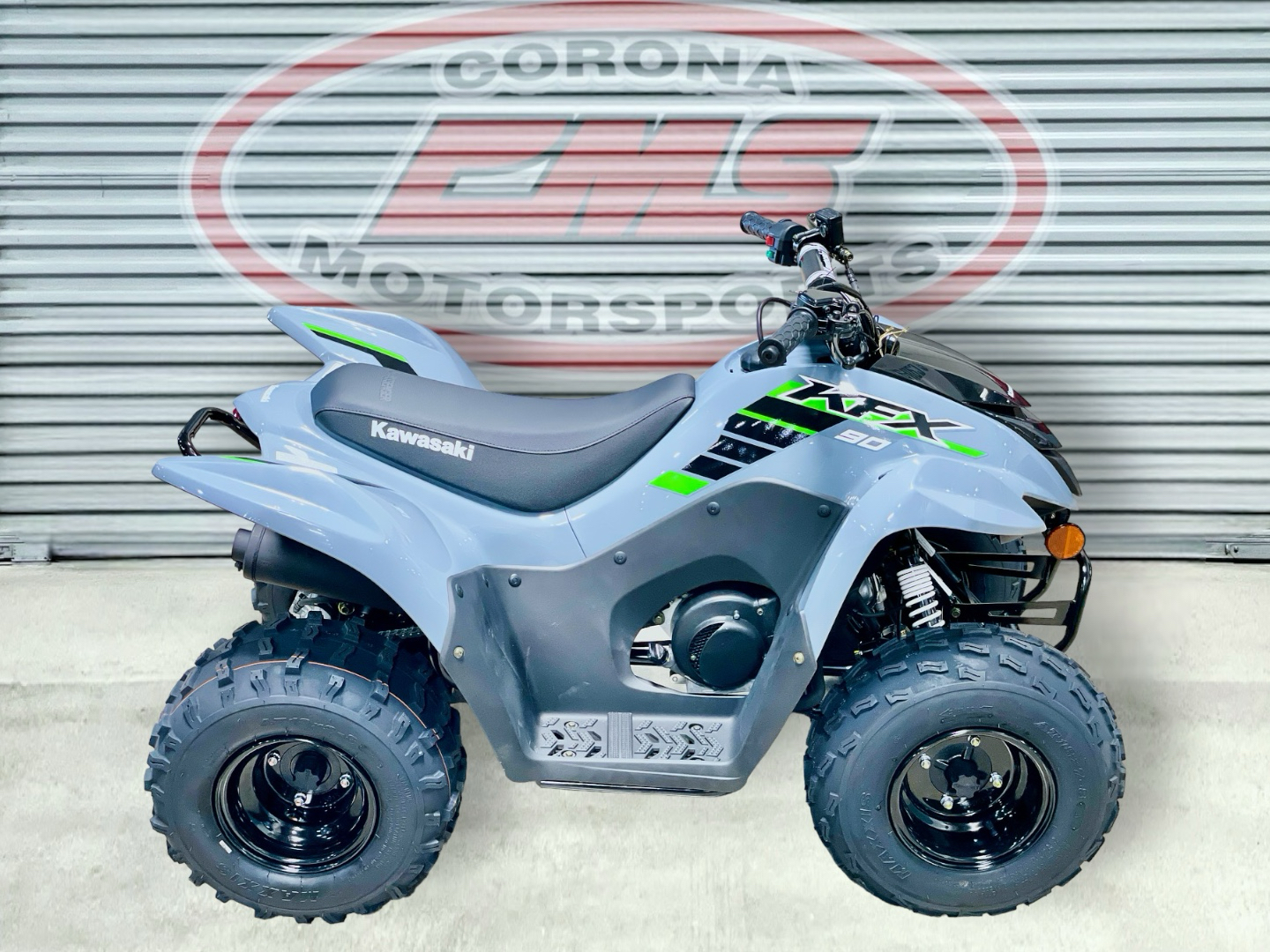 New 2025 Kawasaki KFX 90 Battle Gray | ATVs in Corona CA | N/A
