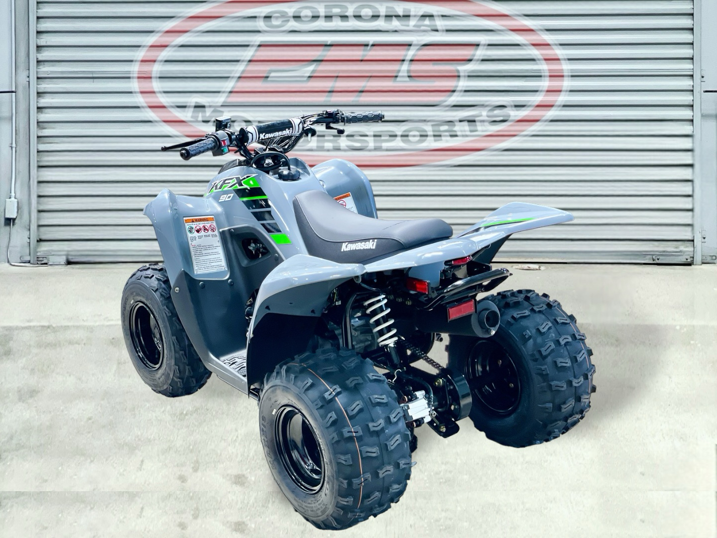 New 2025 Kawasaki KFX 90 Battle Gray | ATVs in Corona CA | N/A