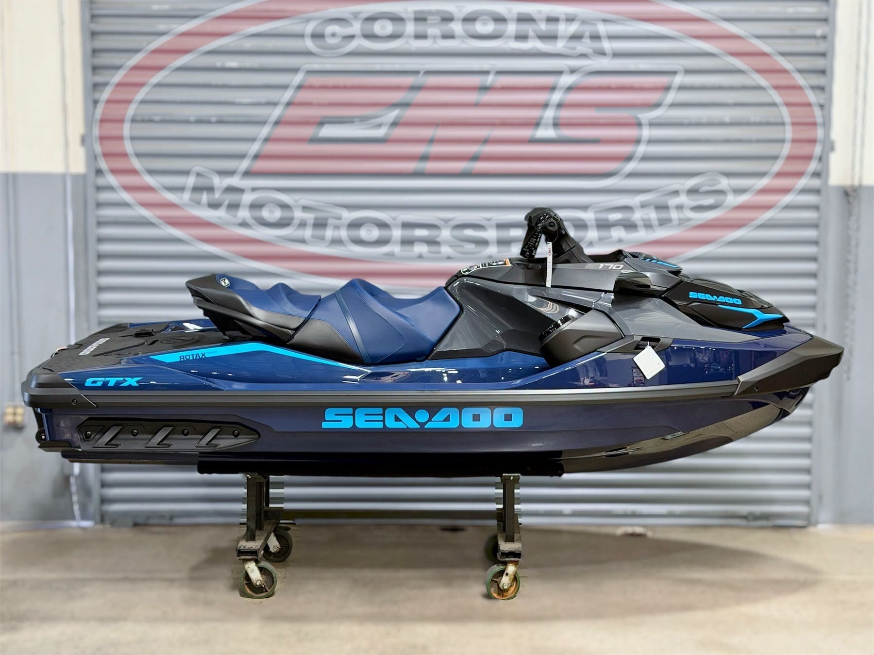 2026 Sea-Doo GTX 170 + Tech Package, Audio, iDF, iBR in Blue Abyss / Gulfstream Blue — front three-quarter view