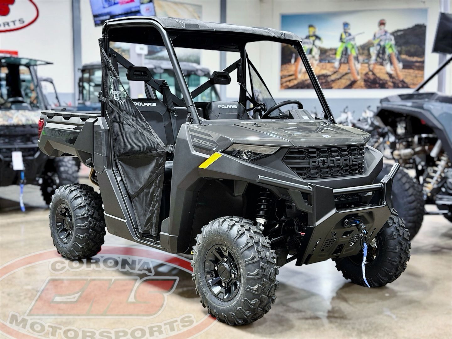 2026 Polaris Ranger 1000 Premium in Granite Gray — front three-quarter view