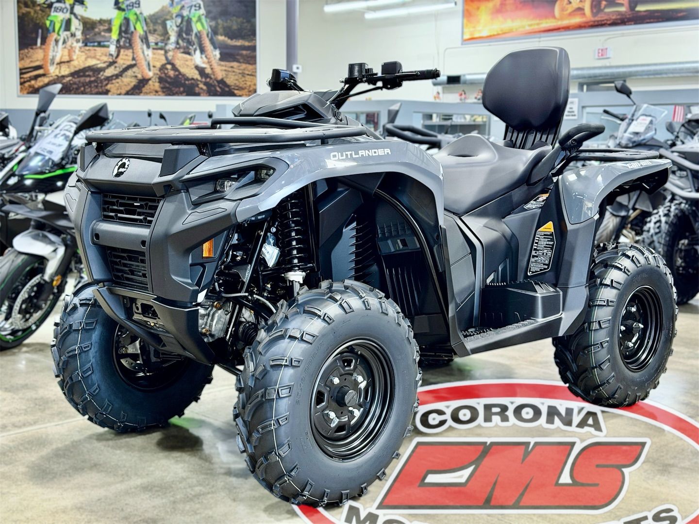 2026 Can-Am Outlander MAX DPS 500 in Granite Grey — front three-quarter view