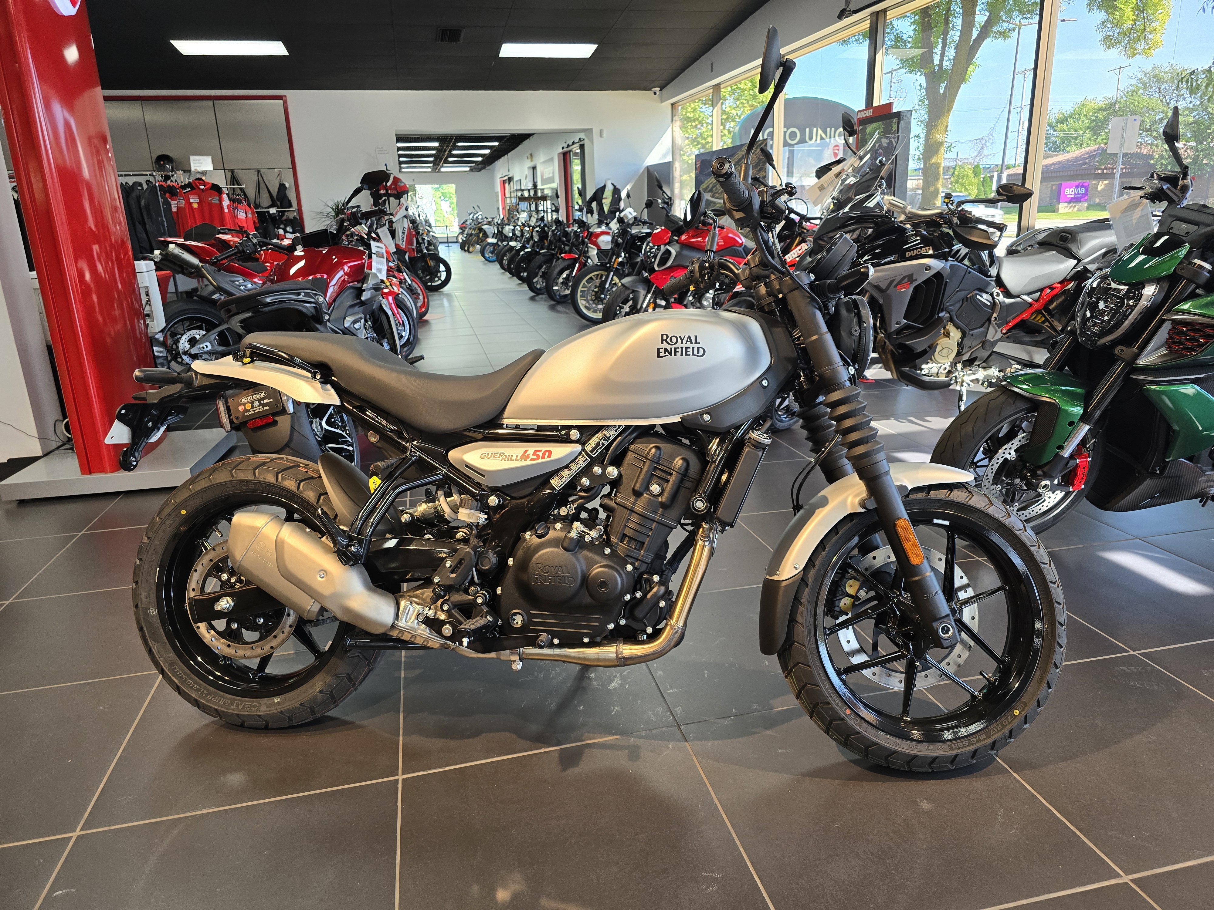 New 2026 Royal Enfield Guerrilla 450 Smoke Silver Motorcycles