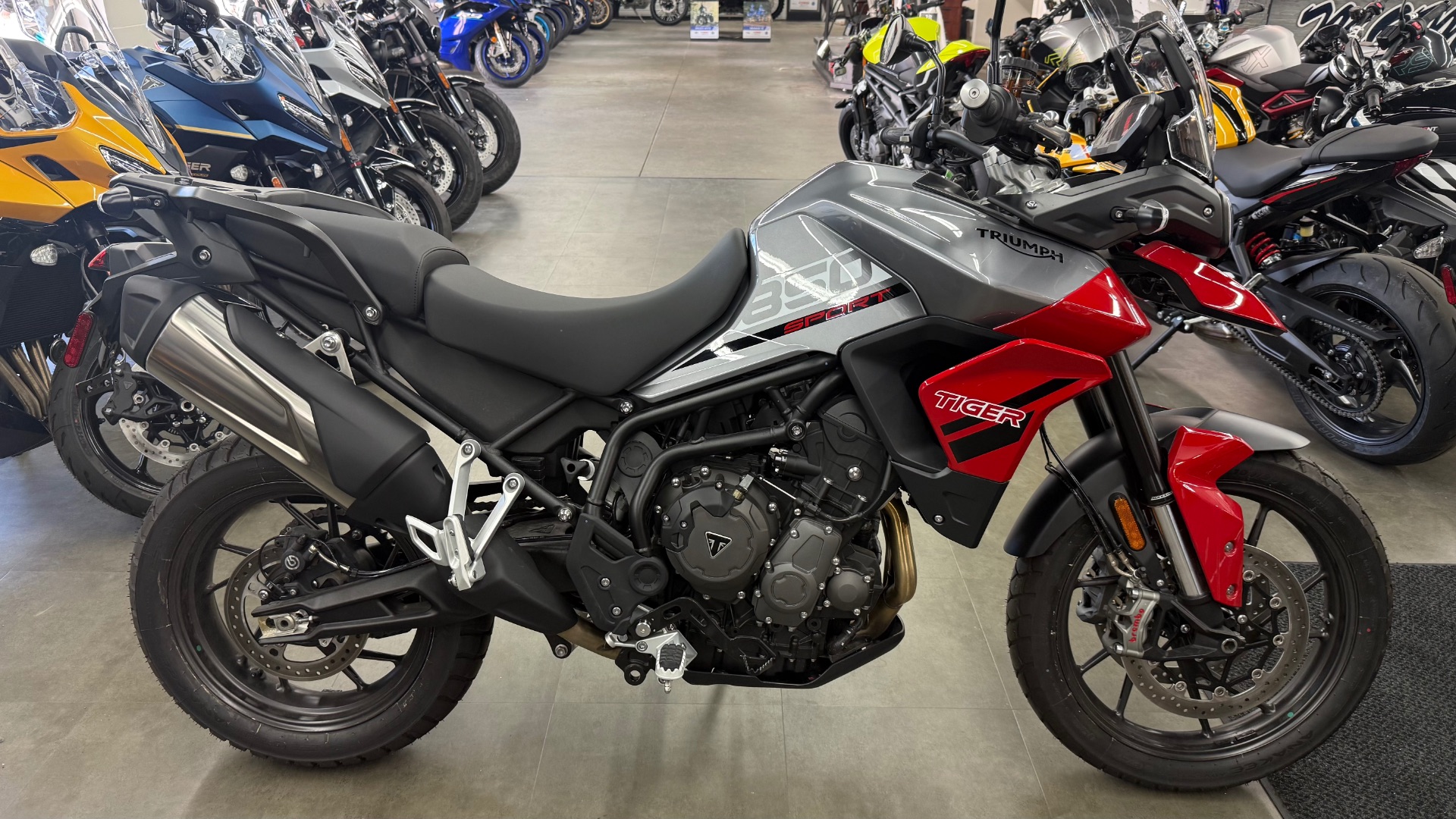 New 2024 Triumph Tiger 850 Sport Graphite / Diablo Red Motorcycles