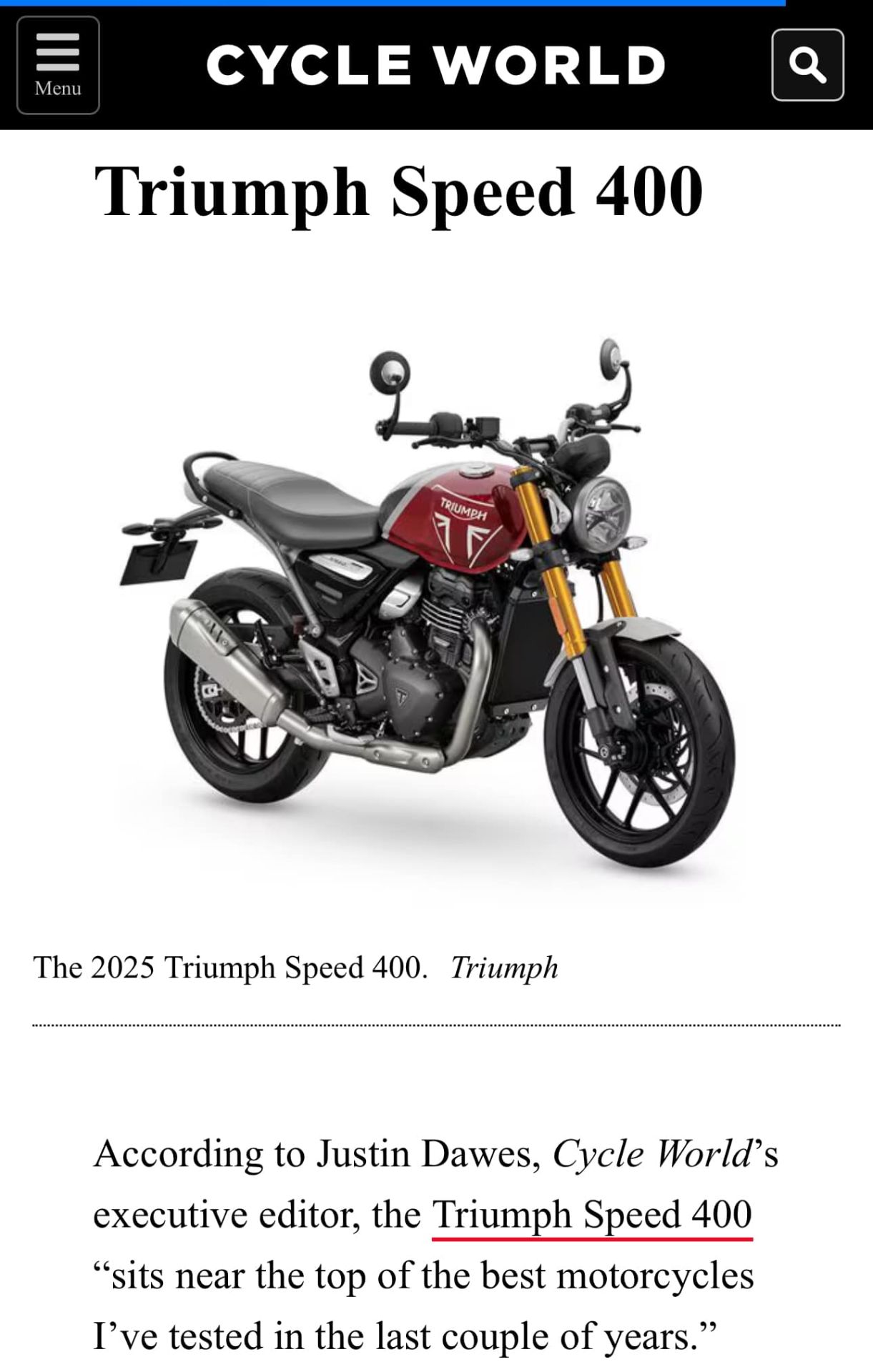 2025 Triumph Speed 400 in Foxboro, Massachusetts - Photo 7