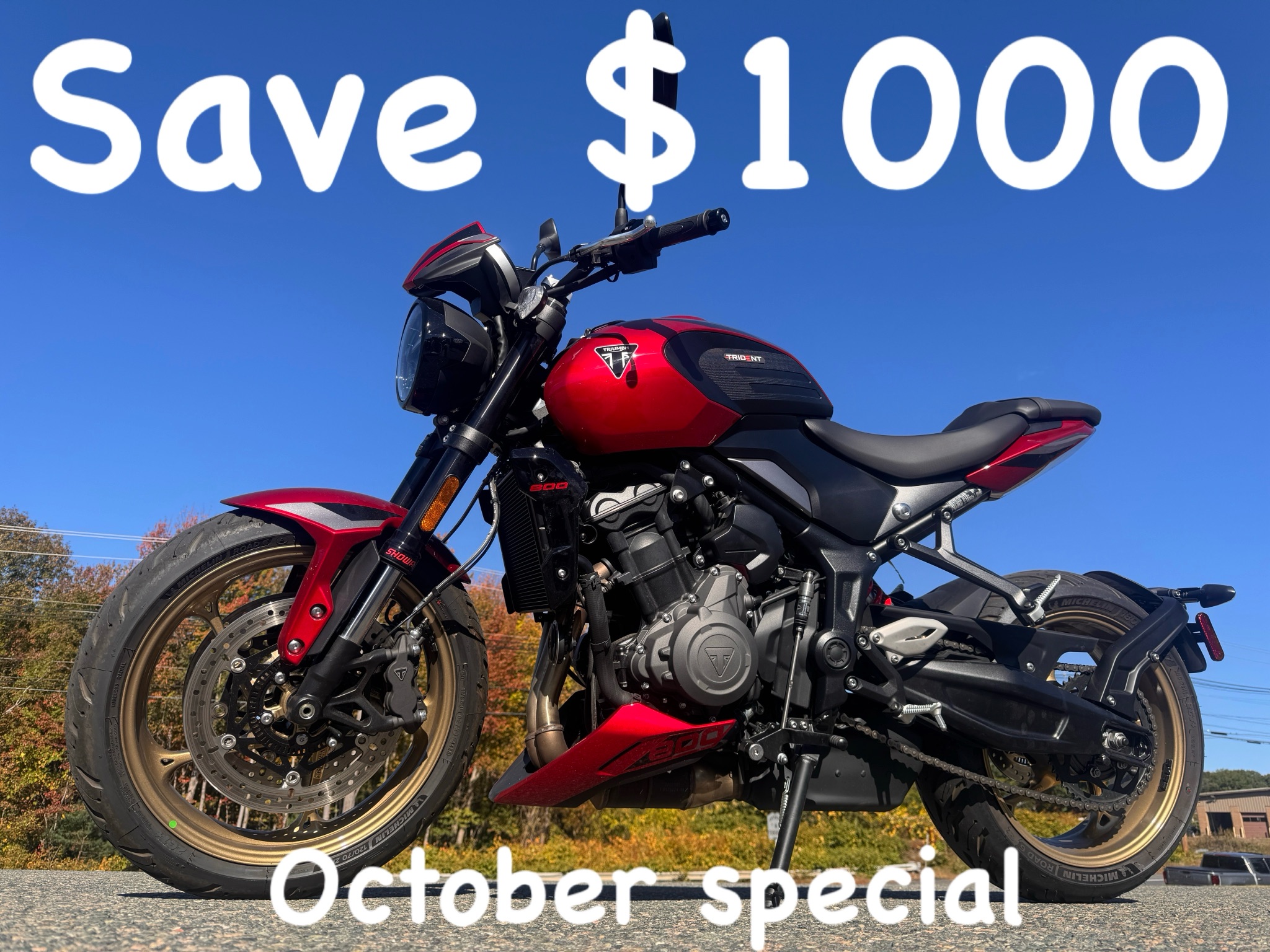 New 2026 Triumph Trident 800 Carnival Red Motorcycles For Sale in