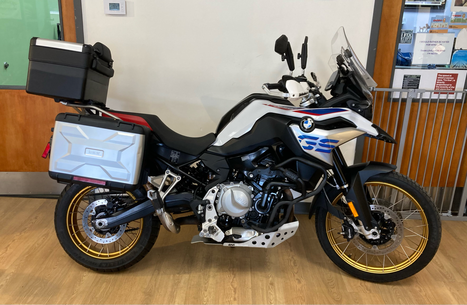 Used 2020 BMW F 850 GS Light White with Blue White Accents