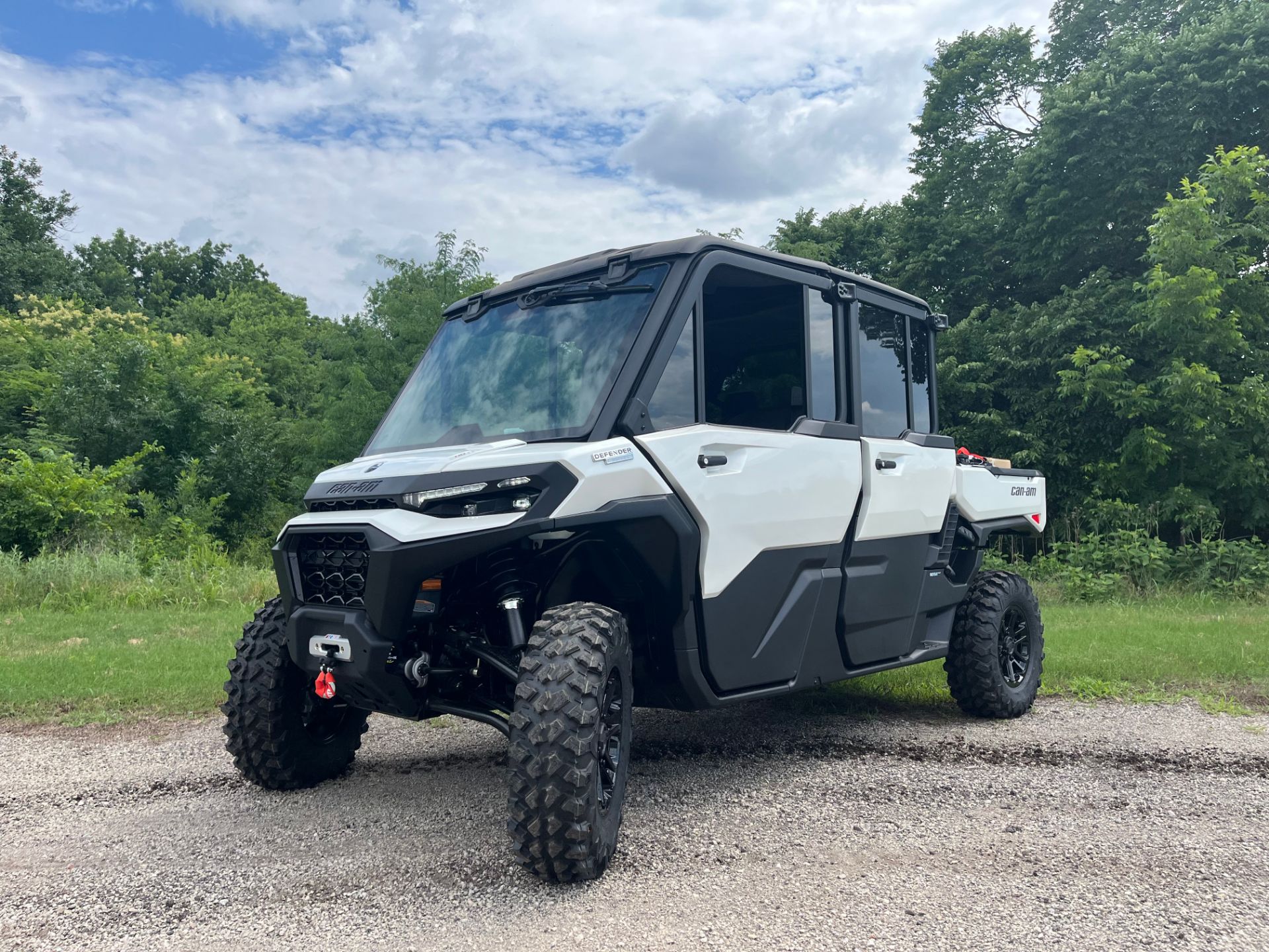 2026 Can-Am Defender MAX Limited HD11 in Hybrid White — front three-quarter view