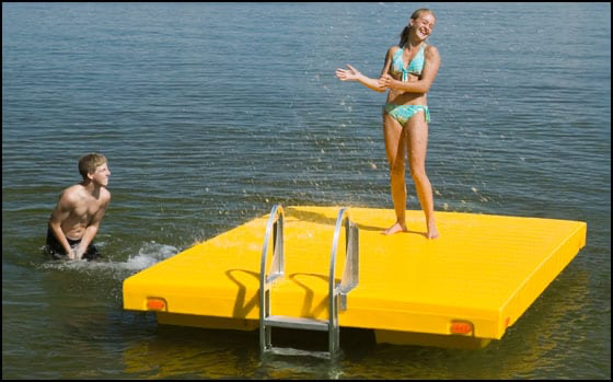 New Shoremaster Escape Swim Raft - Poly | Docks in Epsom NH | SHONA Yellow