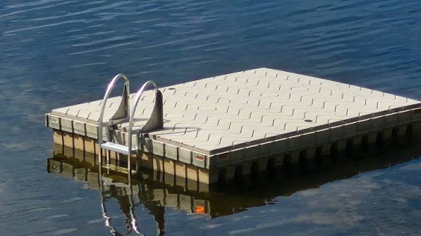 Used Swim Raft New Shoremaster Escape Swim Raft - Poly | Docks in Epsom NH | SHONA Gray