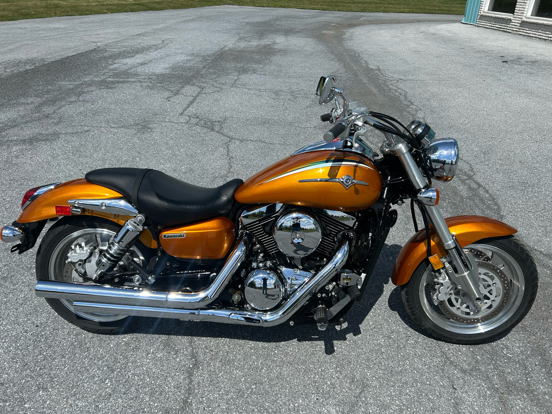 Used 2002 Kawasaki Vulcan 1500 Mean Streak Metallic Orange