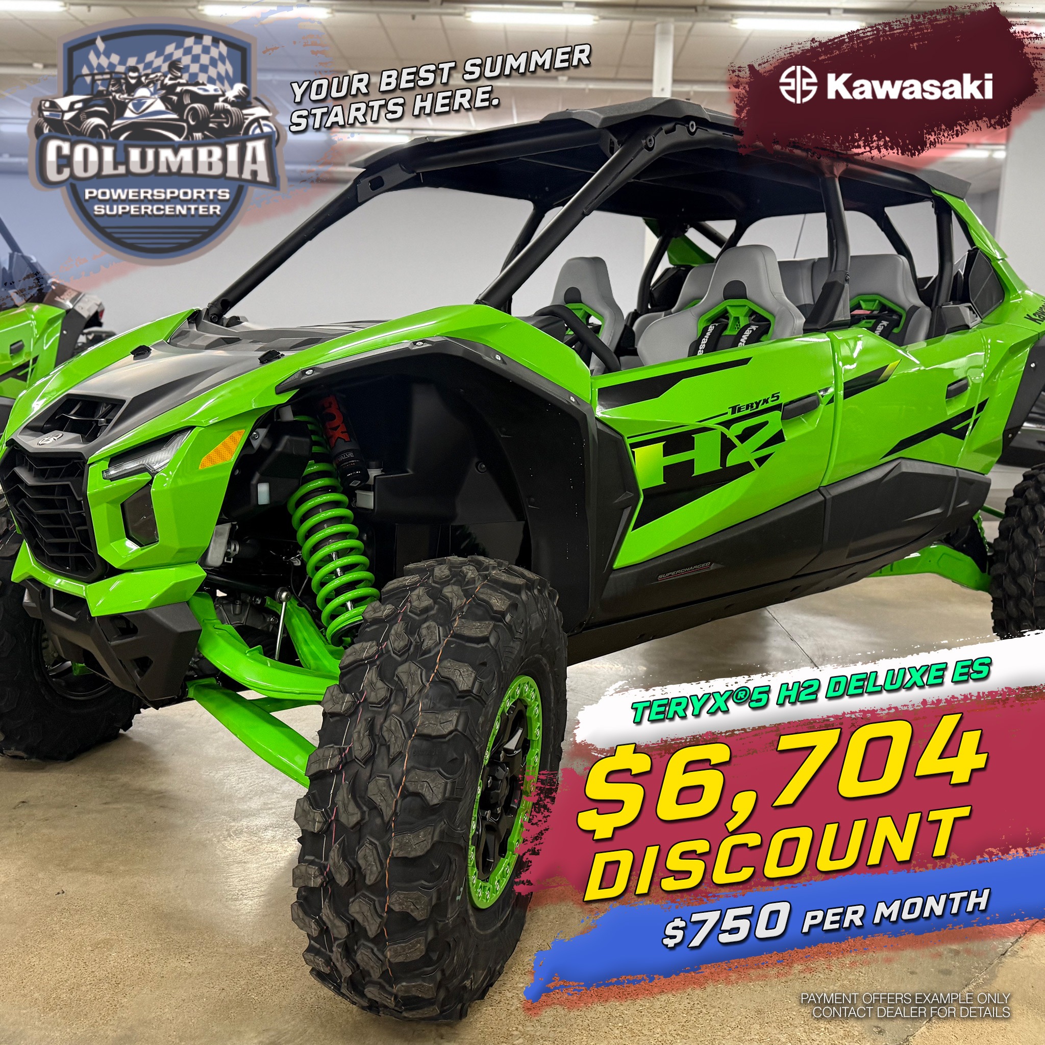 ソフビナル　ステルス New 2026 Kawasaki Teryx®5 H2 Deluxe eS, Columbia TN | Specs, Price