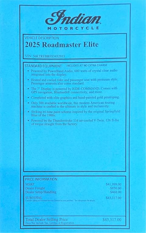 2025 Indian Motorcycle Roadmaster® Elite in Lexington, Kentucky - Photo 24