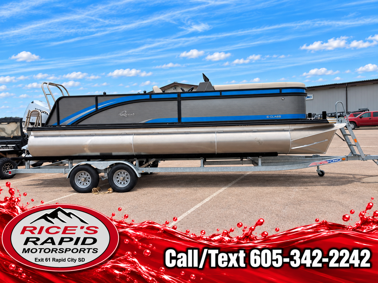 New 2025 Apex E-Class 22 Lanai Graphite/Bright Blue | Power Boats
