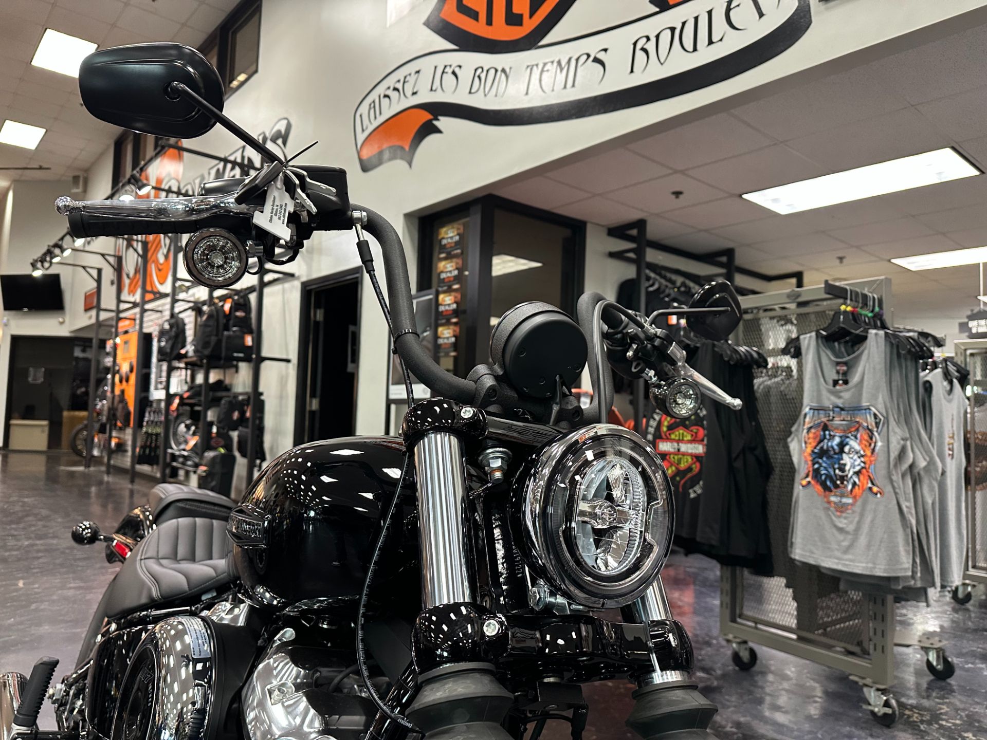 New 2025 Harley-Davidson Street Bob® Vivid Black with Laced Wheels | Motorcycles in Metairie LA | MDT019722