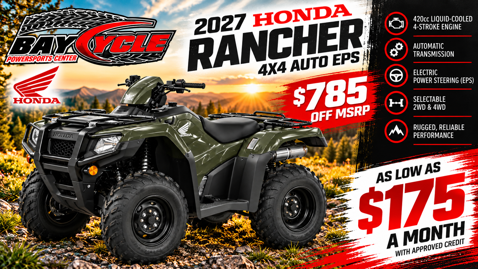2027 Honda FourTrax Rancher 4x4 Automatic DCT EPS for sale 1245002